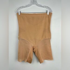 Honeylove Super Power High-Waist Shaping Shorts in Nude/Tan